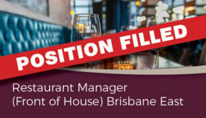 Position Filled - restaurant manager