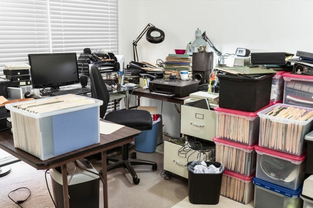 Image of a messy office area